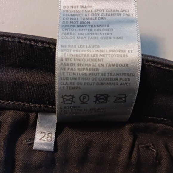 L’Agence Marguerite Skinny Pants Size 28"W X 26" Inseam Black Coated High Waist - Picture 8 of 8